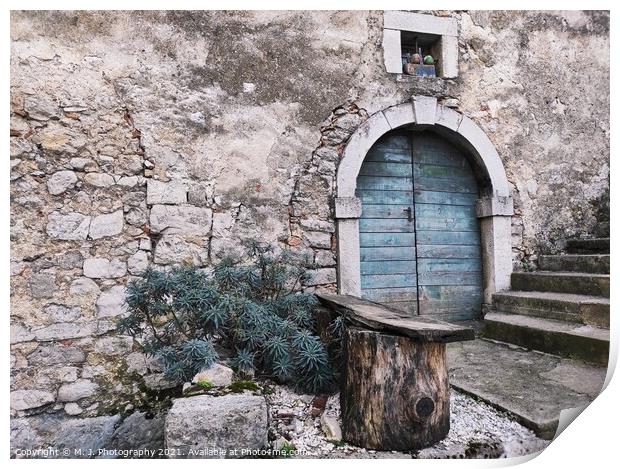 A stone building in Kastav - Croatia Print by M. J. Photography
