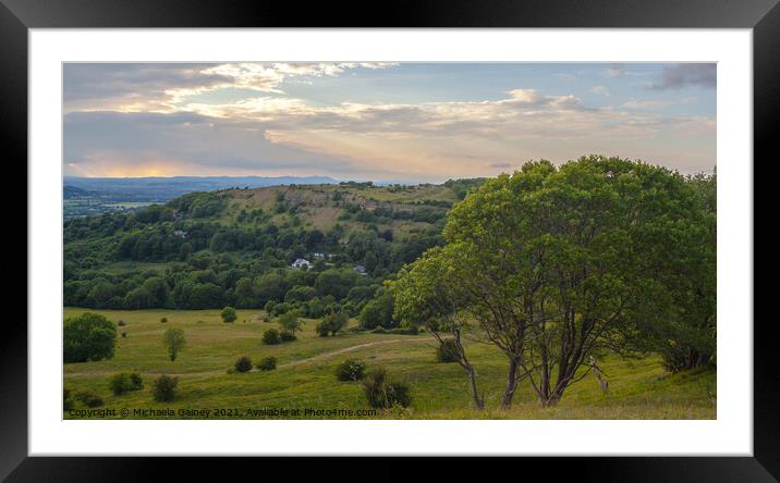 Birdlip Hill, Gloucestershire, England, UK, 3 Framed Mounted Print by Michaela Gainey