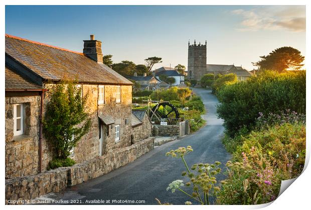 Zennor, North Cornwall Print by Justin Foulkes