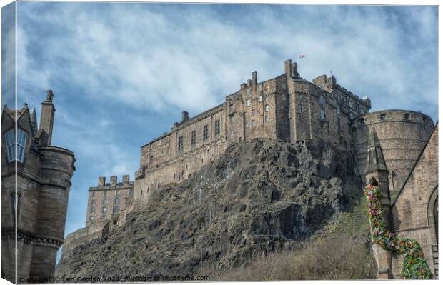 Edinburgh Castle - View from the Grassmarket  - Edinburgh Scotland Canvas Print by Iain Gordon