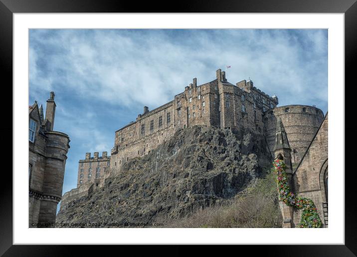Edinburgh Castle - View from the Grassmarket  - Edinburgh Scotland Framed Mounted Print by Iain Gordon