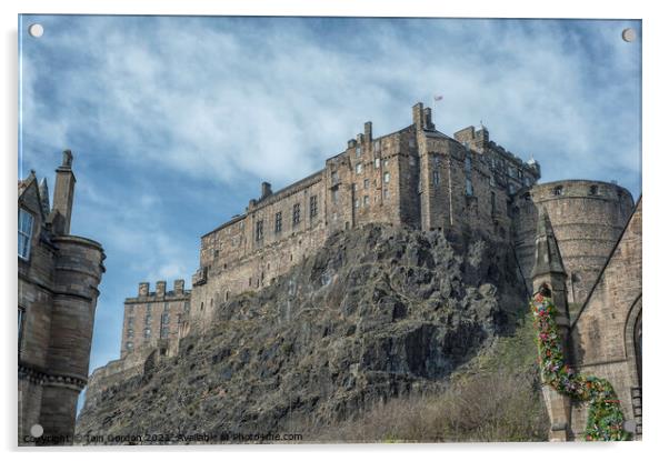 Edinburgh Castle - View from the Grassmarket  - Edinburgh Scotland Acrylic by Iain Gordon
