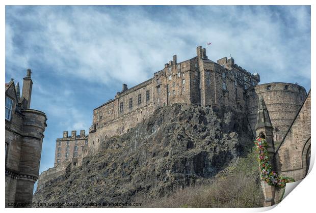 Edinburgh Castle - View from the Grassmarket  - Edinburgh Scotland Print by Iain Gordon