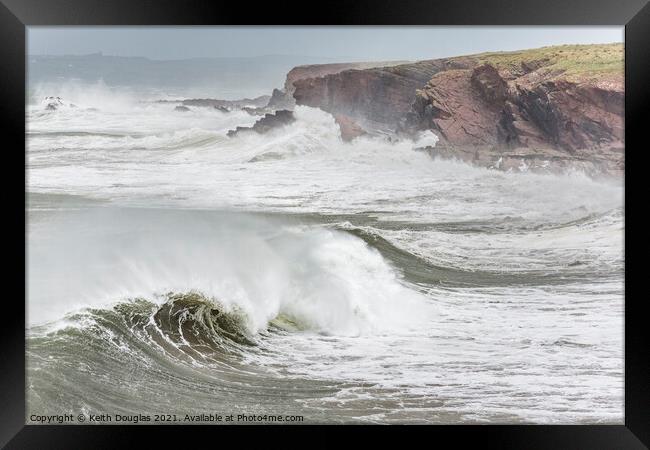 Stormy seas on the Pembrokeshire Coast Framed Print by Keith Douglas