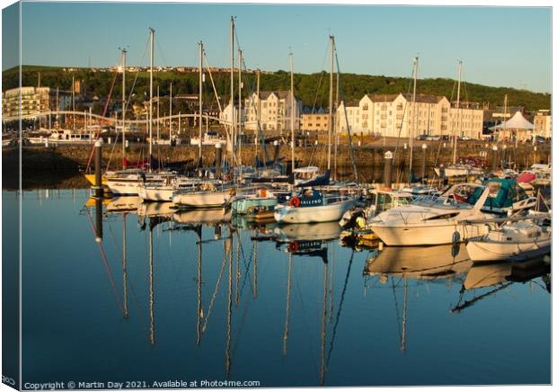 Serenity in Whitehaven Harbour Canvas Print by Martin Day