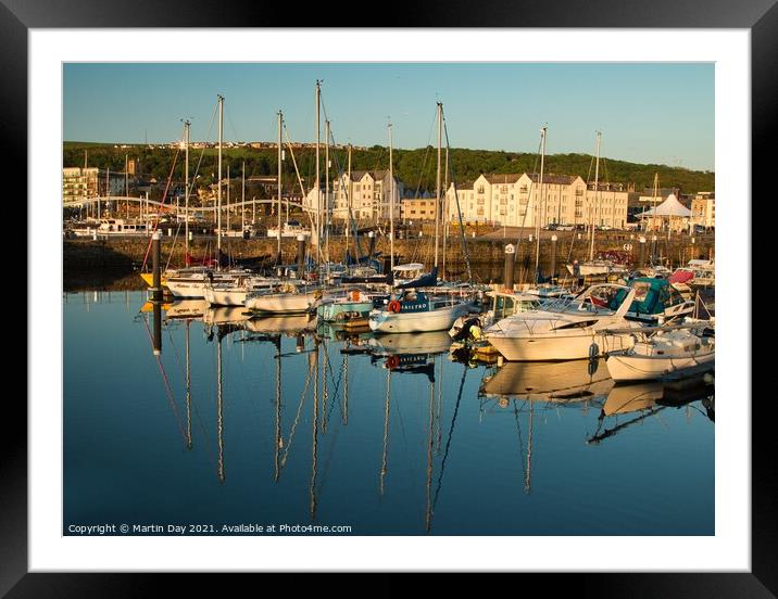 Serenity in Whitehaven Harbour Framed Mounted Print by Martin Day