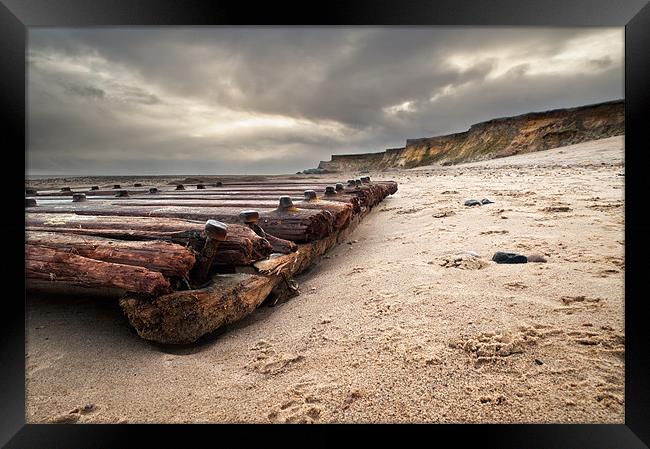 Debris on Happisburgh Beach Framed Print by Stephen Mole