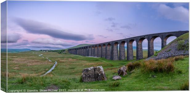 Ribblehead Viaduct sunset Canvas Print by Dominic Shaw-McIver