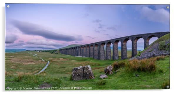 Ribblehead Viaduct sunset Acrylic by Dominic Shaw-McIver