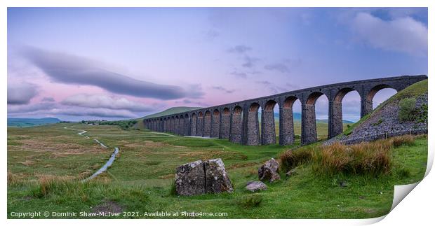 Ribblehead Viaduct sunset Print by Dominic Shaw-McIver