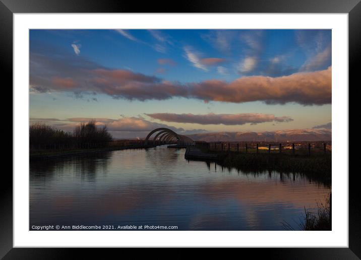 At the top of the Falkirk wheel on the canal Framed Mounted Print by Ann Biddlecombe