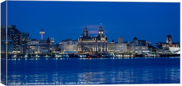 Liverpool Waterfront at blue hour Canvas Print by Dominic Shaw-McIver