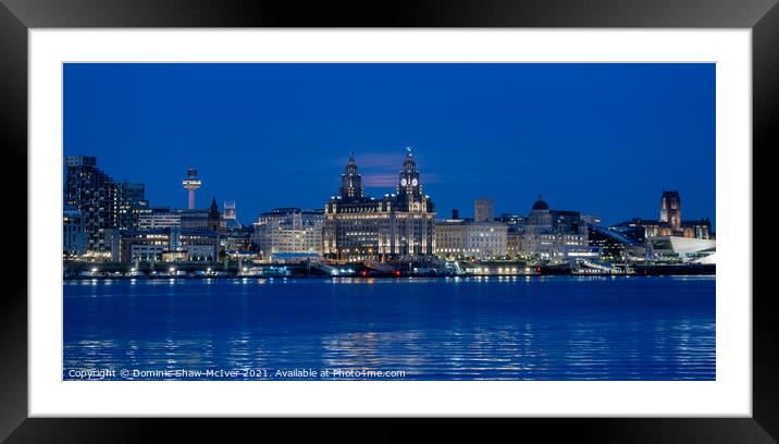 Liverpool Waterfront at blue hour Framed Mounted Print by Dominic Shaw-McIver