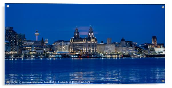 Liverpool Waterfront at blue hour Acrylic by Dominic Shaw-McIver
