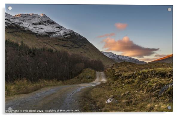 The Road through the Glen Acrylic by Ivor Bond