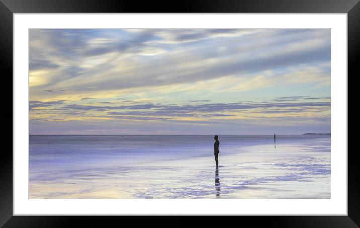 Another Place Crosby Beach Framed Mounted Print by Phil Durkin DPAGB BPE4