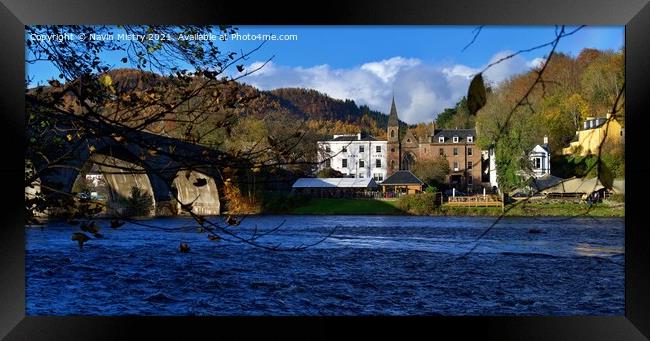 A view of Dunkeld and the River Tay  Framed Print by Navin Mistry