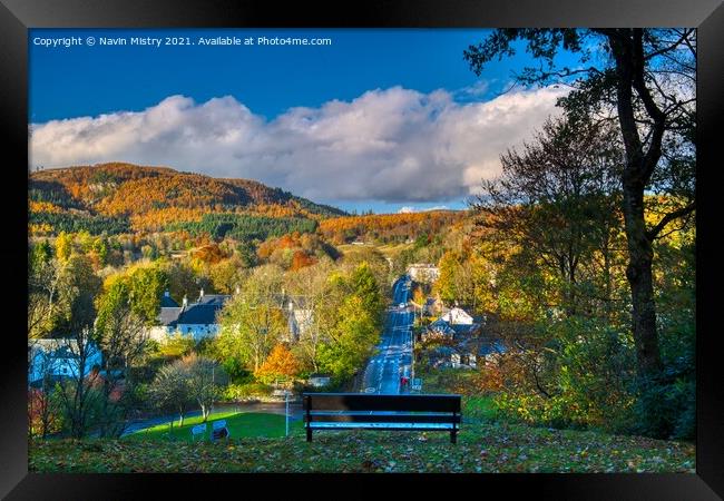 A view over Dunkeld in Autumn  Framed Print by Navin Mistry