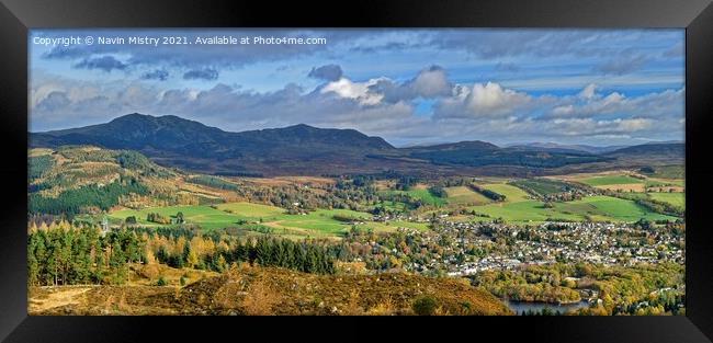 A view of Pitlochry and Ben Vrackie in Autumn Framed Print by Navin Mistry