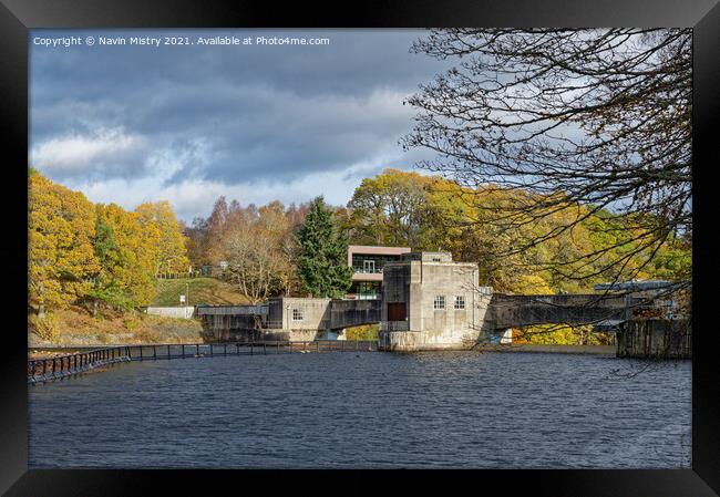 A view of Pitlochry Dam in Autumn Framed Print by Navin Mistry