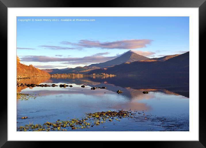 A view of Schiehallion and Loch Rannoch  Framed Mounted Print by Navin Mistry