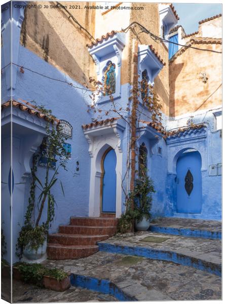 Chefchaouen Architecture Canvas Print by Jo Sowden