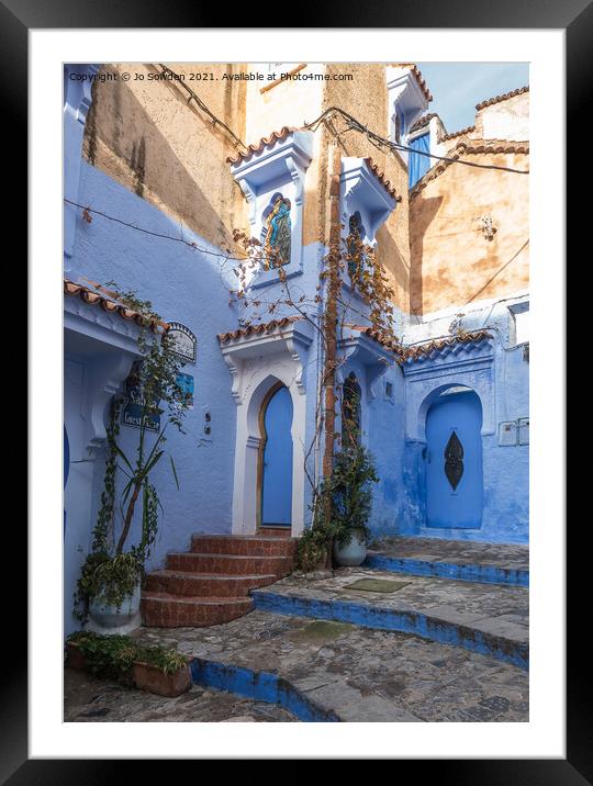 Chefchaouen Architecture Framed Mounted Print by Jo Sowden
