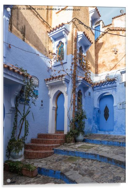 Chefchaouen Architecture Acrylic by Jo Sowden