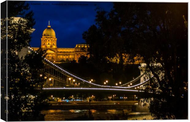 Budapest at Night Canvas Print by Jo Sowden