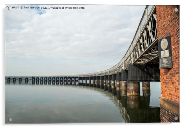 Tay Rail Bridge - Dundee Scotland Acrylic by Iain Gordon