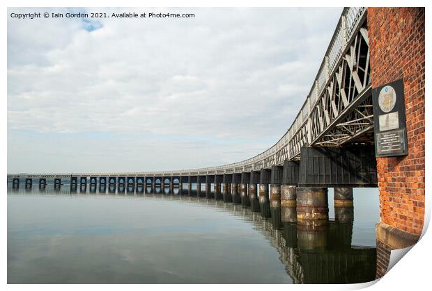 Tay Rail Bridge - Dundee Scotland Print by Iain Gordon