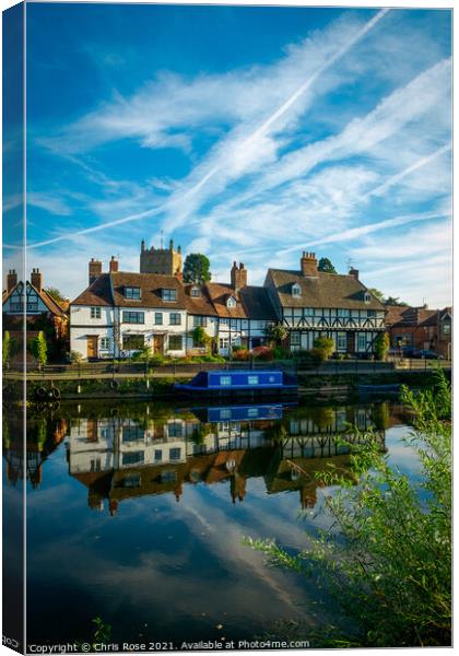 Cottages in the town of Tewkesbury Canvas Print by Chris Rose