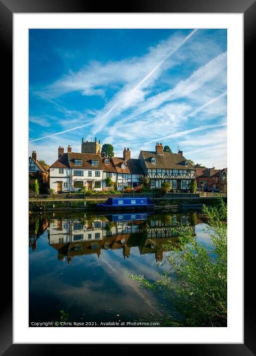 Cottages in the town of Tewkesbury Framed Mounted Print by Chris Rose