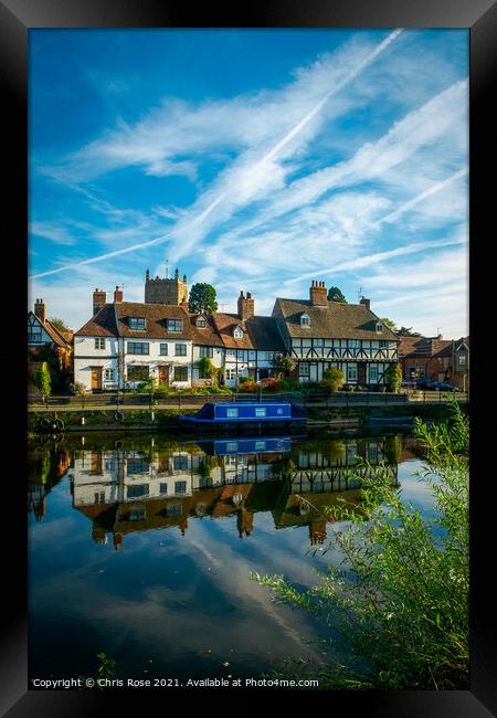Cottages in the town of Tewkesbury Framed Print by Chris Rose