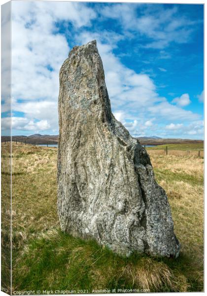 Closeup of Callanish Standing Stone, Isle of Lewis Canvas Print by Photimageon UK