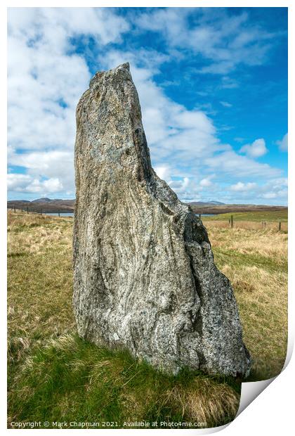 Closeup of Callanish Standing Stone, Isle of Lewis Print by Photimageon UK