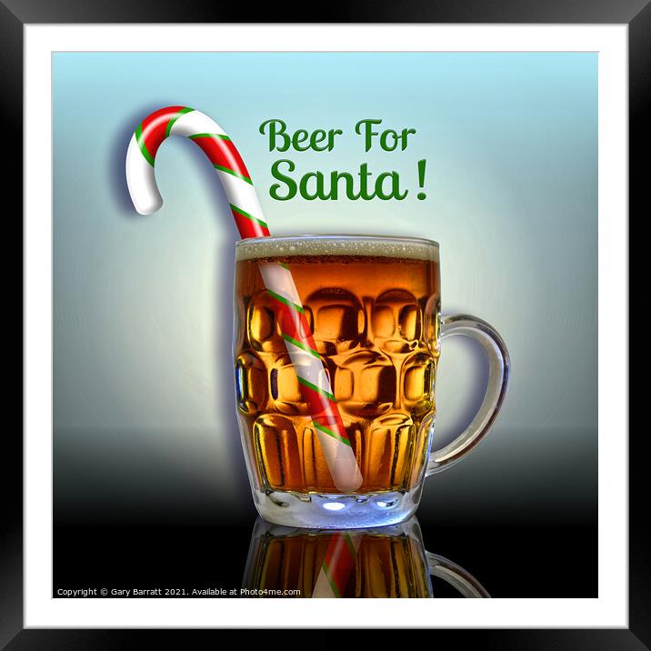 Beer For Santa. Framed Mounted Print by Gary Barratt