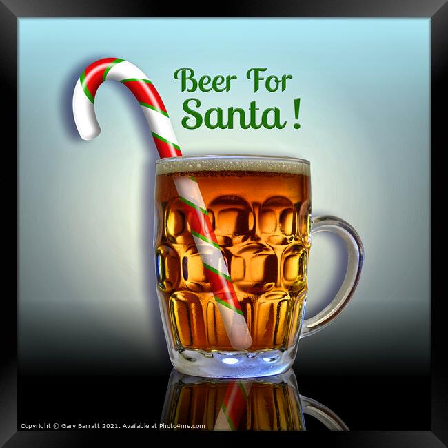 Beer For Santa. Framed Print by Gary Barratt
