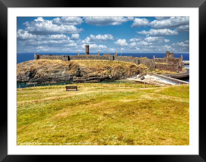 Viking Fortress on Headland Framed Mounted Print by Roger Mechan