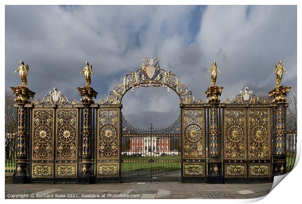 Warrington Town Hall Golden Gates Print by Bernard Rose Photography