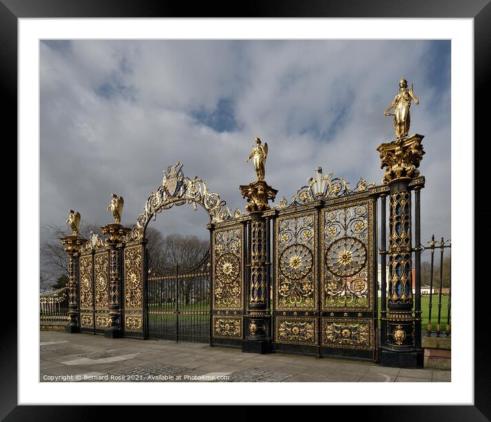 Warrington Town Hall Golden Gates Framed Mounted Print by Bernard Rose Photography