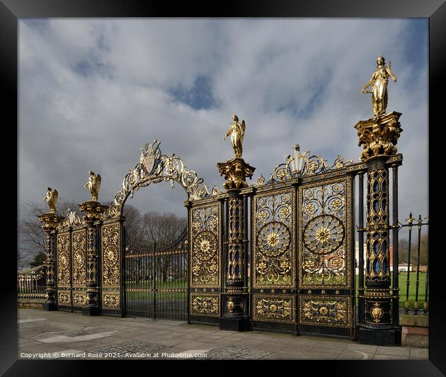 Warrington Town Hall Golden Gates Framed Print by Bernard Rose Photography