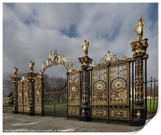 Warrington Town Hall Golden Gates Print by Bernard Rose Photography