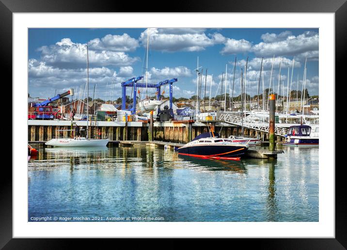 Serene Isle of Wight Harbour Framed Mounted Print by Roger Mechan