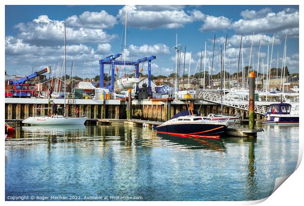 Serene Isle of Wight Harbour Print by Roger Mechan