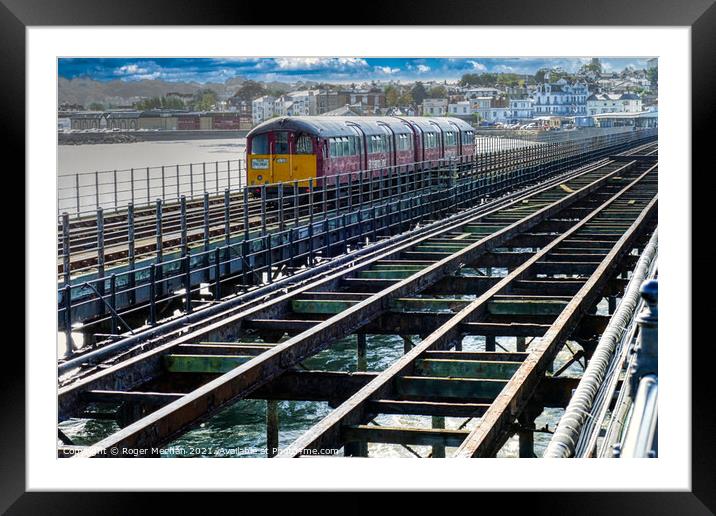 Train on Ryde Pier Isle of Wight Framed Mounted Print by Roger Mechan