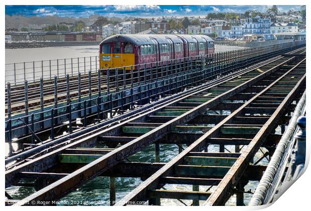 Train on Ryde Pier Isle of Wight Print by Roger Mechan