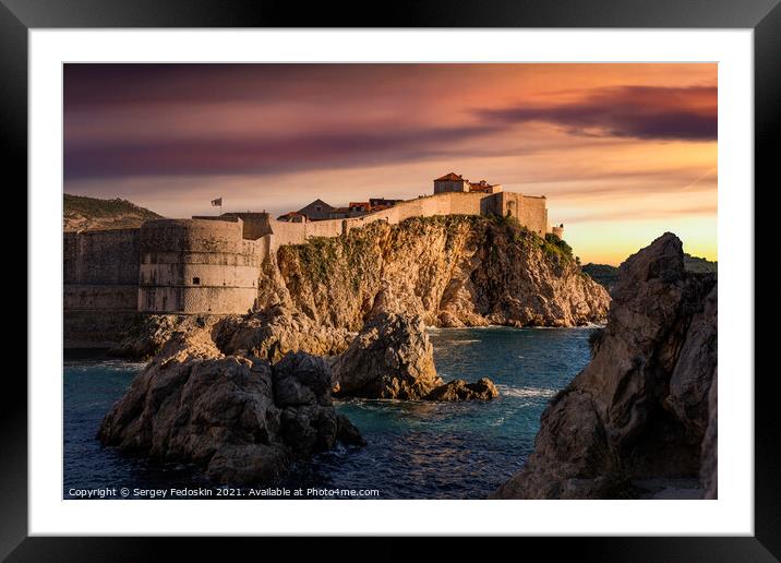 View of Fort Bokar, Dubrovnik, Croatia Framed Mounted Print by Sergey Fedoskin