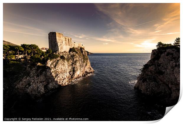 Fort of St. Lawrence (Fort Lovrjenac) in Dubrovnik Print by Sergey Fedoskin