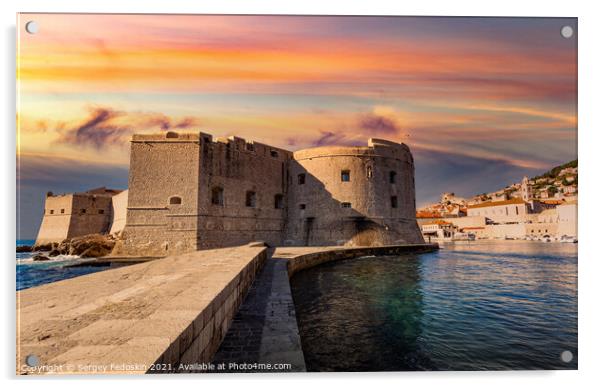 Fort St. John. Dubrovnik. Croatia. Acrylic by Sergey Fedoskin